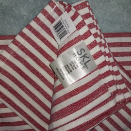 SKL Home Red Peppermint Winter Greetings Linen Dish Towels. 18x28 2pr. New