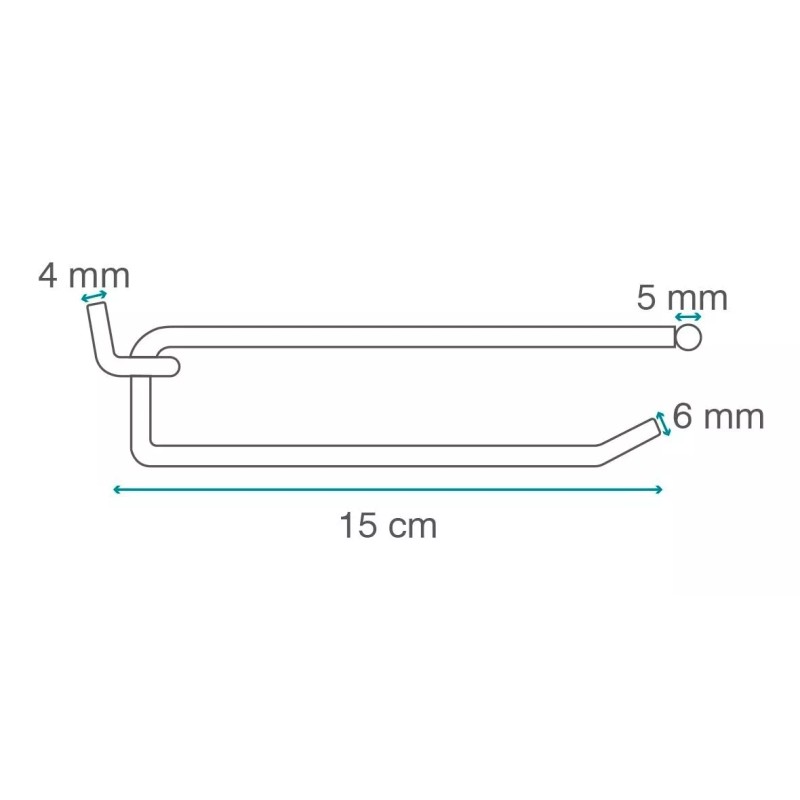 Exhivit Gancho Blister Cromo, P/perfocel O Exhibipanel 15 Cms 50pz