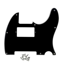 ROZILO 8 Hole Tele Pickguard Guitar Humbucker Pick Guard Fit USA/Mexican Fender Standard Telecaster Black 3 Ply