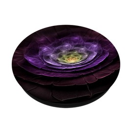 Pop Out Cell Phone Holder Button for Hand Dark Purple Flower