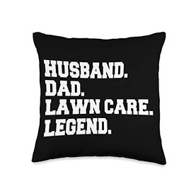 Husband Dad Lawn Care Legend Dad Lawn Mower Throw Pillow
