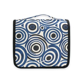 senya Hanging Travel Toiletry Bag White and Blue Circle Kit Makeup Case Cosmetics Organizer for Men Women, White And Blue Circle, one size