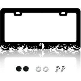 BLVD Mountain Bigfoot Black Stainless Steel License Plate Frame Including Hardware