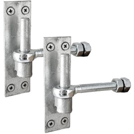 IRONTITE® 2 Pack Heavy Duty Gate Hinges with 12mm Pin and 12mm Gate Eye Bolts, to Suit Wrought Iron Gates and Wooden Gates. Black Gate Hinges Hook On Plate Hinge Pins.