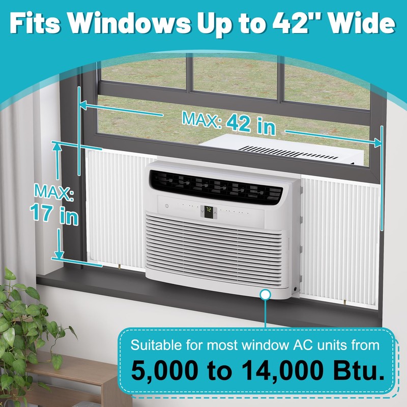 Chiligent Window AC Side Panel with Frame, Adjustable Air Conditioner