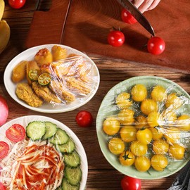 Pumuky Food Storage Bags, Pack of 200 Elastic Foil Bags, Reusable, Lid for Storing Food, Lid for Elastic and Stretchy Bowls