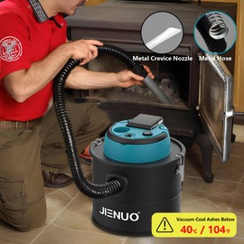 JIENUO Cordless Ash Vacuum Cleaner Compatible with Makita 18V Battery, 4 Gallon Portable Ash Vac with Filter Clean, Blow Function for Pellet Stoves, Fireplaces, and BBQ Grills(Battery is not Included)