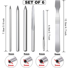 6 Pieces Paracord Sewing Kit 6 Sizes Paracord FID Lacing Sewing Needles Paracord Smoothing Tool Lacing Leather Craft Needle for Paracord Silver