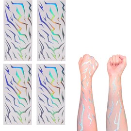 100 tatuajes de marca demoníaca estilo K para rostro y cuerpo, 4 hojas de pegatinas de maquillaje Dark Concept, símbolos de cazador místico para cosplay de anime, look de escenario K-Pop, acc