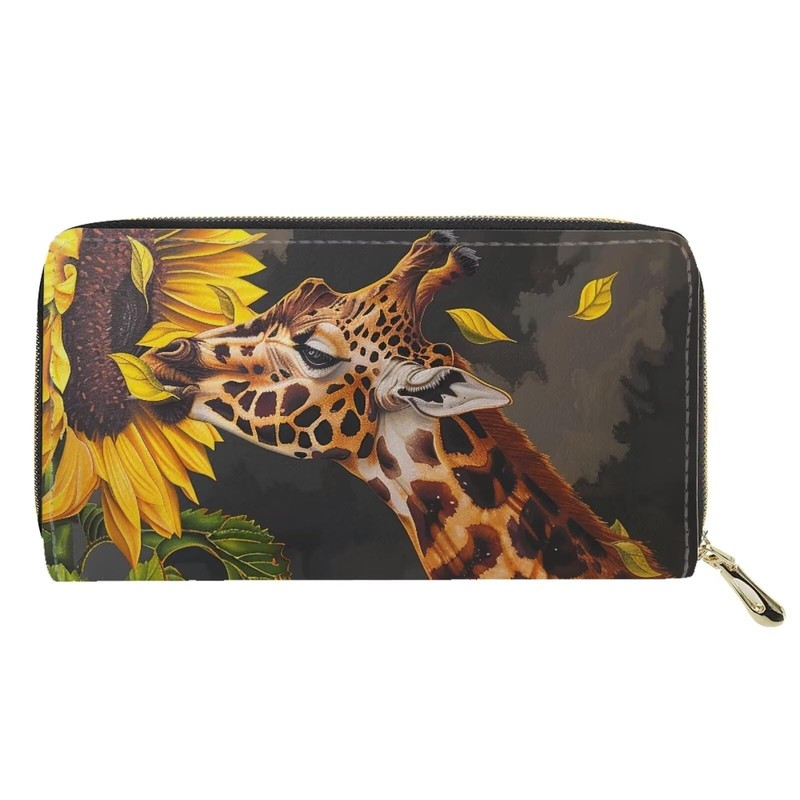 Belidome Sunflower Giraffe Wallet Purse for Women Ladies PU Leather