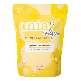 Ania Colágeno Hidrolizado En Polvo 500g Sin Sabor 100% Puro Sin Sabor