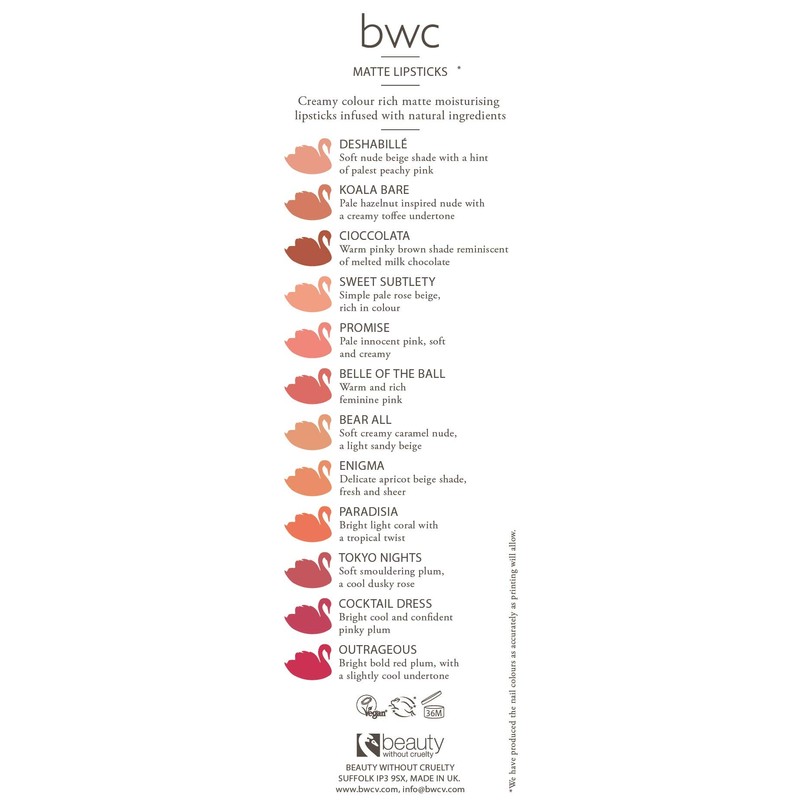Beauty Without Cruelty Natural Infusion Matte Moisturising Lipstick Deshabille
