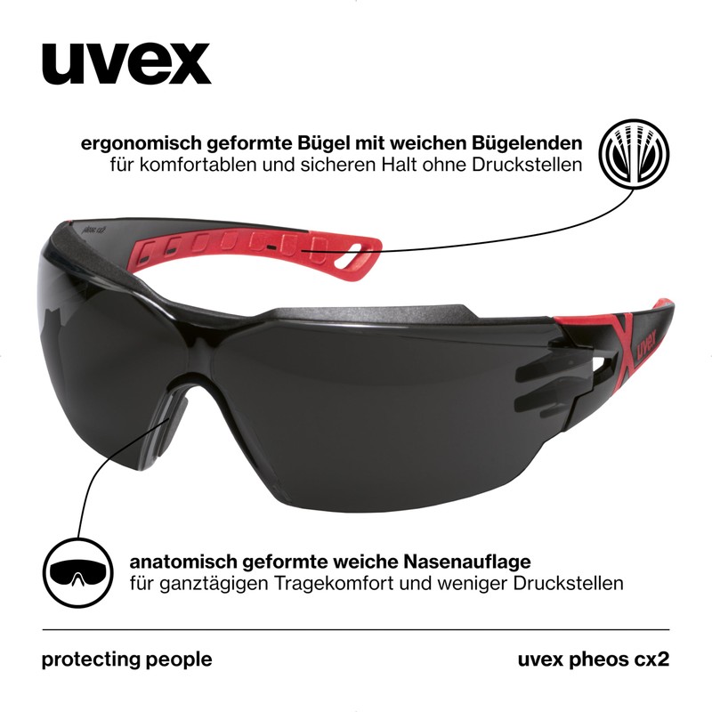 Uvex pheos cx2 - safety glasses - spectacles supravision excellence