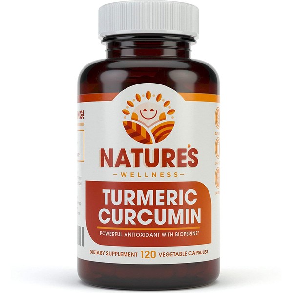 1600mg Organic Turmeric Curcumin w/Bioperine and Black Pepper | Non-GMO | Natural Pain Relief & Joint Support | Highest Potency with 95% Standardized Curcuminoids | Gluten Free | 120 Vegetarian Caps