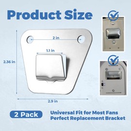 LUTQ 2-Set Heavy Duty Wall Fan Mounting Bracket - Solid Steel, with Fastening Screws, Oscillation Fans Hidden Holder