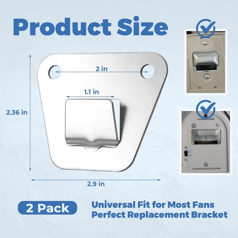 LUTQ 2-Set Heavy Duty Wall Fan Mounting Bracket - Solid