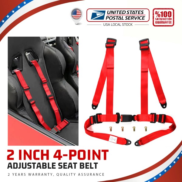 MODIGT 1 PACK Racing Seat Belt Harness 4 Point Snap-On