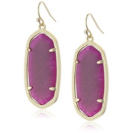 Kendra Scott Signature Elle Earrings in Gold Plated and Purple Jade