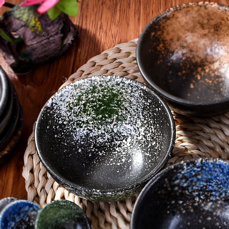 LMRLCS Japanese Kiln-formed Ceramic Bowl Set of 4 for Cereal,
