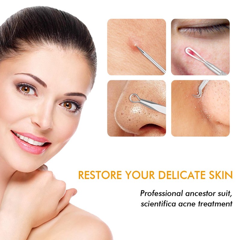7-Piece Blackhead Remover Kit - Pimple Comedone Extractor Tool set