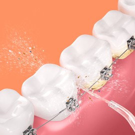 Bitvae Cordless Oral Irrigator Water Dental Flosser for Teeth IPX7 Waterproof Water Flosser USB Rechargeable Teeth Cleaner Water Dental Picks 3 Modes 6 Jet Tips for Teeth Cleaning