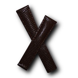20mm Dark Brown Lizard Grain Genuine Leather Watchband with Brown Stitching to fit TAG Heuer Monza (Spring Bars Included)