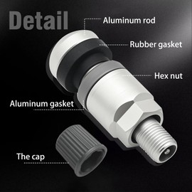 Ollanoos 4Pcs HLV012 TPMS Clamp-in Valve Stem, Replacement for Ford Replacement for Honda, Replaces HLV012