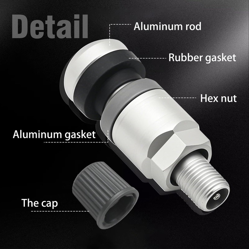 Ollanoos 4Pcs HLV012 TPMS Clamp-in Valve Stem, Replacement for Ford