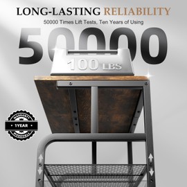 Alexayhome 3 Tier Printer Stand with Wheels, Printer Table for Home Office, Large Rolling Cart with Adjustable Storage Shelf, Supports Up to 100 Lbs, for 3D Printer, Heat Press, Scanner & Fax