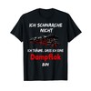 T-Shirt with German Text "Ich schnarche nicht Tshirt" Steam Train