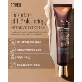 ACWELL Licorice pH Balancing Intensive Anti-Wrinkle Eye Cream 1.01 fl.oz. -For Dark Circles and Puffiness with Peptides and Licorice Water, Anti-aging Face Cream for Men and Women