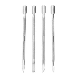 4 pieces cuticle pusher, 2 in 1 professional nail pusher spatula pusher - stainless steel metal spatula cuticle pusher for manicure, pedicure