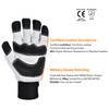 SAFEYEAR Chainsaw Gloves, L, White Cowhide & PVC Reinforced, EVA