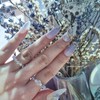 Wavelet.Water drop wave flower chain unique emotional nail - Almond