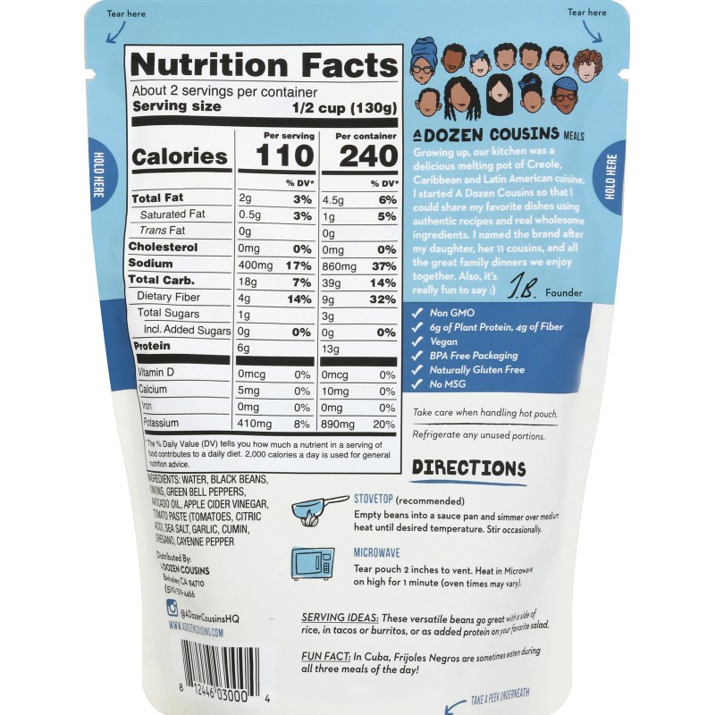 A Dozen Cousins Beans Black Rice Cuban 10 oz (Pack