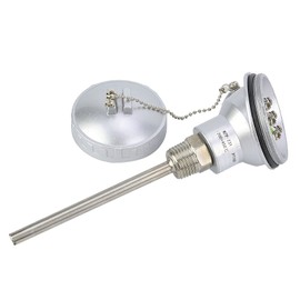 PT100 Temperature Probe, RTD PT100 Temperature Sensor Probe, Thermocouple Connection Head, Temperature Sensor for Controller - 1/2 Inch NPT Thread, Stainless Steel (Protecting Housing 100 mm)