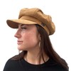 CRAGGI Baker Boy Newsboy Cap Camel Brown Velvet Women's Hat,