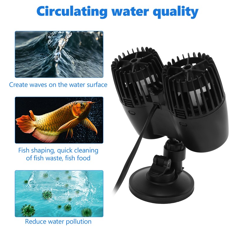 Aquarium Wavemaker Pump 360° Adjustable Reversal Free Fish Tank Circulation