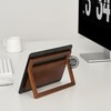 Black Glass Desk Whiteboard with Reversible Wood Stand, Small Portable