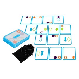 Harilla Overlap Card Game Swish Toy Set Spatial Logical Thinking Child Interaction Toy for Black Blue