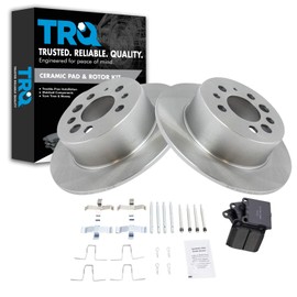 TRQ Brake Rotor & Ceramic Brake Pad Rear LH Left RH Right Kit Set for Volvo