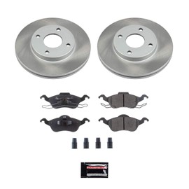 Power Stop SC1358 Front Brake Kit With Semi-Coated Brake Rotors and Ceramic Brake Pads & Hardware For Ford Focus 2000-2004 [Application Specific]