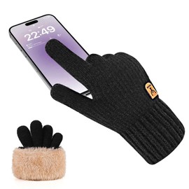 smtfcty Mens Winter Gloves,Thermal Winter Touchscreen Kint Gloves for Men & Women Warm Gloves with Soft Lining for Cycling, Snowboarding, Hiking, Running, Driving and Outdoor Sports