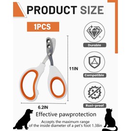 TPZORJX Cat Nail Scissors for Beginners Great for Beginners Claw Scissors Cats with Protection, Safety Stainless Steel Cat Nail Cutter, Nail Clippers for Small Dogs Puppies Cats