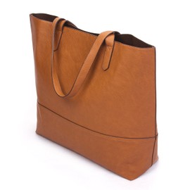 Overbrooke Large Vegan Leather Tote - Womens Slouchy Shoulder Bag with Open Top