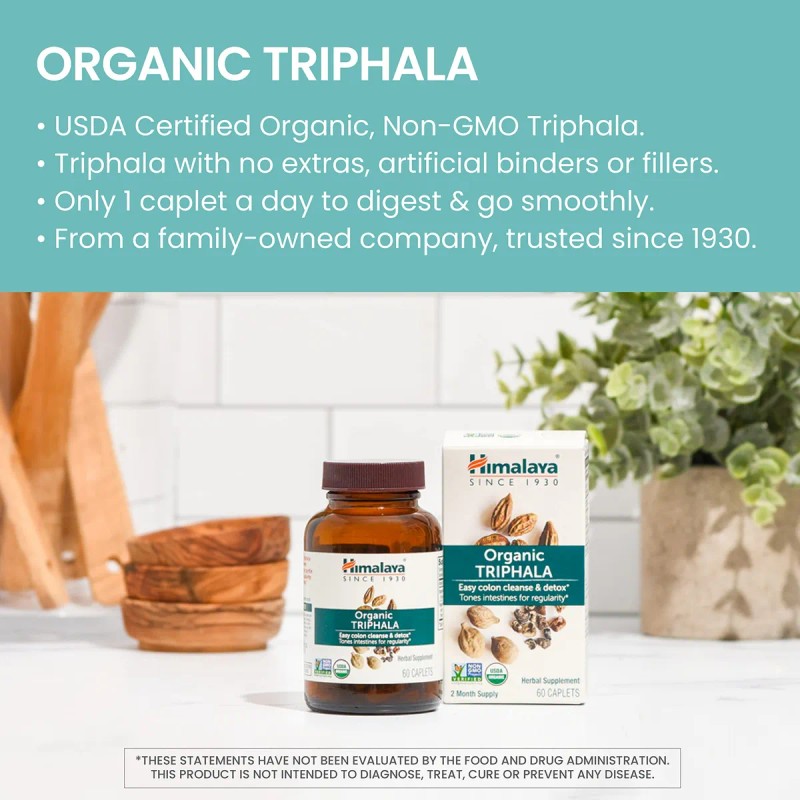 Himalaya Triphala Orgánico Detox Colon 60 Cápsulas 2 Meses