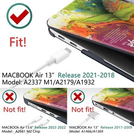 TWOLSKOO Case for MacBook Air 13 inch, Plastic Hard Shell Case & Keyboard Skin & Screen Protector Compatible with MacBook Air 13 inch 2021 2020 2019 2018 Model A2337 M1 A2179 A1932, Abstract Flower