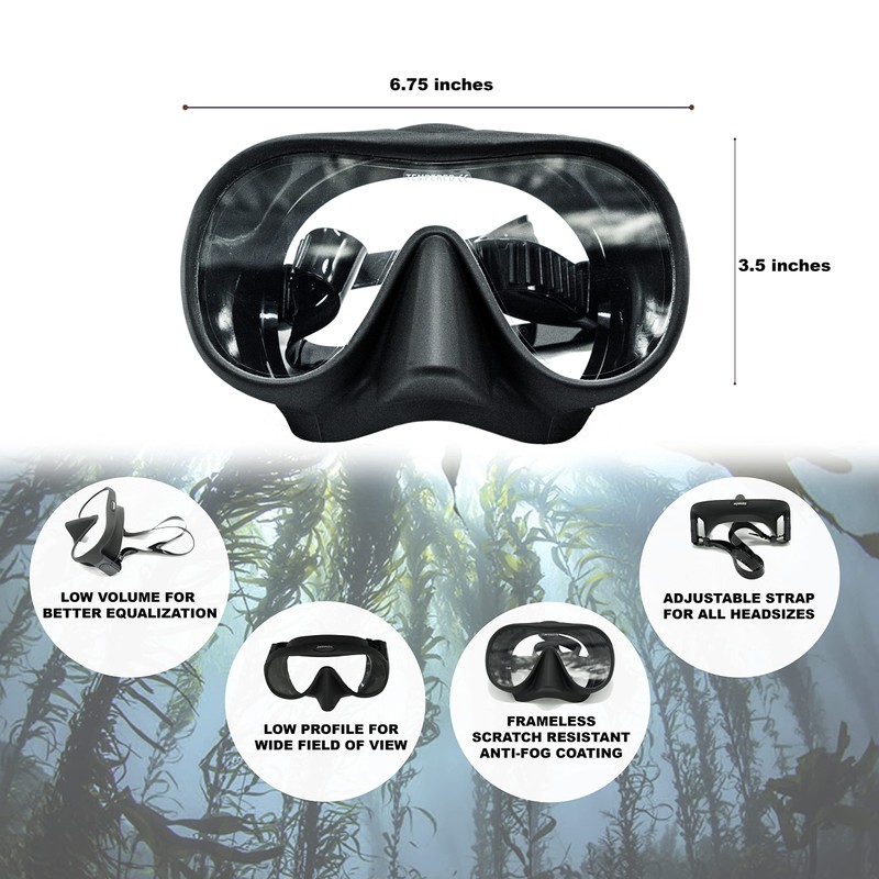Easy to Pack HD Wide Angle Diving mask and Travel