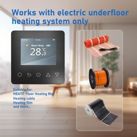 Underfloor Heating Thermostat Smart Temperature Controller Digital Proframmable Thermostat for Electric Floor Heating with WiFi