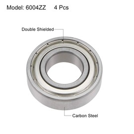 sourcing map 6004ZZ Deep Groove Ball Bearings Z2 20mm X 42mm X 12mm Double Shielded Carbon Steel 4pcs